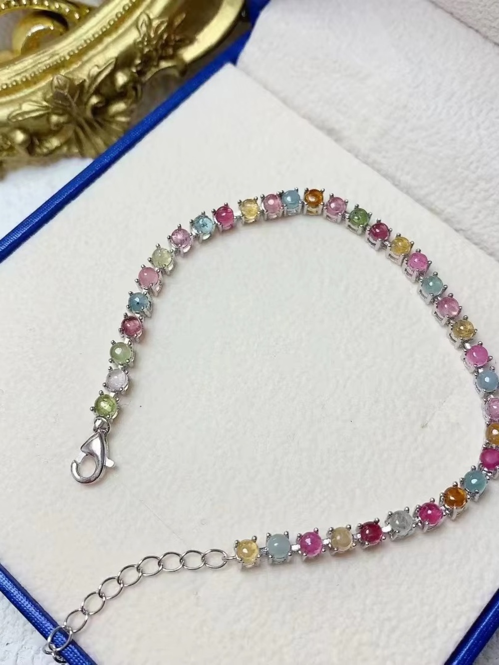Affinity Tourmaline Multicolor Pastel Tennis Bracelet-EUC